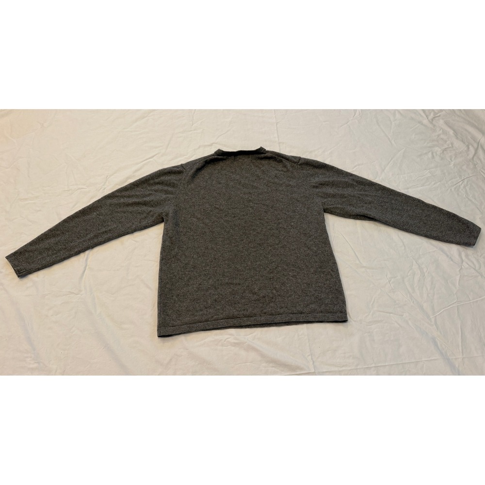 Members Mark Mens Cashmere Sweater Gray Crewneck Knit Size M Small Hole